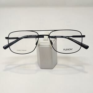 Flexon H6062 002 Matte Black Men Eyeglasses Frames Rectangle Full Rim Titanium